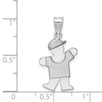 Load image into Gallery viewer, 14k White Gold Small Boy w/Hat on Left Engravable Charm
