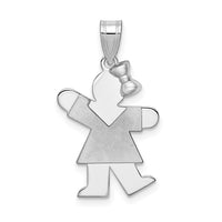 Load image into Gallery viewer, 14k White Gold Small Girl w/Bow on Right Engravable Charm

