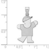 Load image into Gallery viewer, 14k White Gold Medium Boy w/Hat on Left Engravable Charm
