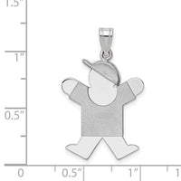 Load image into Gallery viewer, 14k White Gold Medium Boy w/Hat on Right Engravable Charm

