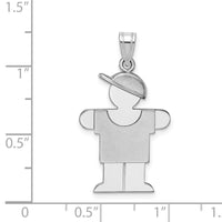 Load image into Gallery viewer, 14k White Gold Medium Boy w/Hat on Right Engravable Charm
