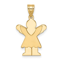 Load image into Gallery viewer, 14k Satin Engravable Girl w/Ruffled Skirt Charm
