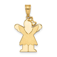 Load image into Gallery viewer, 14k Solid Engravable Girl with Bow on Right Charm
