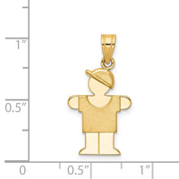 Load image into Gallery viewer, 14k Solid Engravable Boy with Hat on Right Charm
