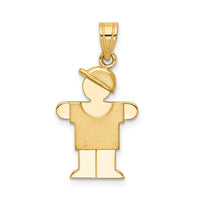 Load image into Gallery viewer, 14k Solid Engravable Boy with Hat on Right Charm
