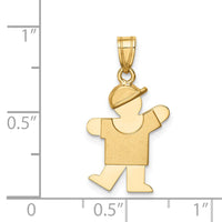 Load image into Gallery viewer, 14k Solid Engravable Boy with Hat on Left Charm
