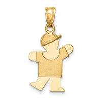 Load image into Gallery viewer, 14k Solid Engravable Boy with Hat on Left Charm
