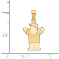 Load image into Gallery viewer, 14k Solid Engravable Boy with Hat on Right Charm
