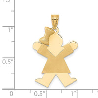 Load image into Gallery viewer, 14k Solid Engravable Girl with Bow on Left Charm

