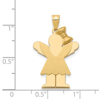 Load image into Gallery viewer, 14k Solid Engravable Girl with Bow on Right Charm
