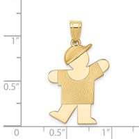 Load image into Gallery viewer, 14k Solid Engravable Boy with Hat on Left Charm
