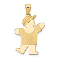 Load image into Gallery viewer, 14k Solid Engravable Boy with Hat on Left Charm
