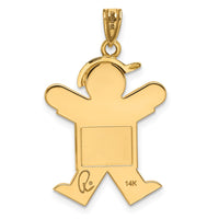 Load image into Gallery viewer, 14k Solid Engravable Boy with Hat on Right Charm
