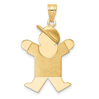 Load image into Gallery viewer, 14k Solid Engravable Boy with Hat on Right Charm
