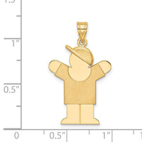 Load image into Gallery viewer, 14k Solid Engravable Boy with Hat on Right Charm
