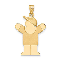 Load image into Gallery viewer, 14k Solid Engravable Boy with Hat on Right Charm

