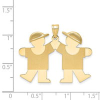 Load image into Gallery viewer, 14k Solid Engravable Double Boys Charm
