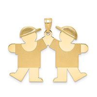 Load image into Gallery viewer, 14k Solid Engravable Double Boys Charm
