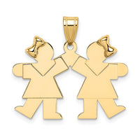 Load image into Gallery viewer, 14k Solid Engravable Small Double Girls Charm
