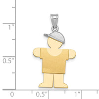 Load image into Gallery viewer, 14k Two-Tone Large Boy with Hat on Right Engravable Charm
