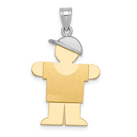 Load image into Gallery viewer, 14k Two-Tone Large Boy with Hat on Right Engravable Charm
