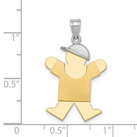 Load image into Gallery viewer, 14k Two-Tone Large Boy with Hat on Right Engravable Charm
