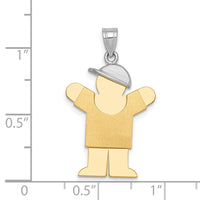 Load image into Gallery viewer, 14k Two-Tone Large Boy with Hat on Right Engravable Charm
