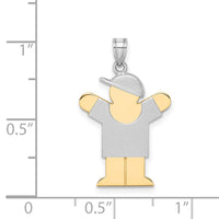 Load image into Gallery viewer, 14k Two-Tone Small Boy with Hat on Right Engravable Charm
