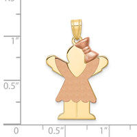 Load image into Gallery viewer, 14k Two-Tone Large Girl with Bow on Right Engravable Charm
