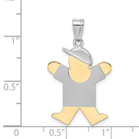 Load image into Gallery viewer, 14k Two-Tone Large Boy with Hat on Right Engravable Charm
