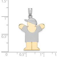 Load image into Gallery viewer, 14k Two-Tone Large Boy with Hat on Right Engravable Charm
