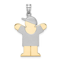 Load image into Gallery viewer, 14k Two-Tone Large Boy with Hat on Right Engravable Charm
