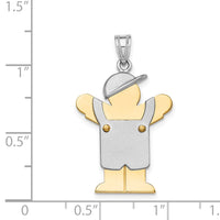 Load image into Gallery viewer, 14k Two-Tone Large Boy with Hat on Left Engravable Charm
