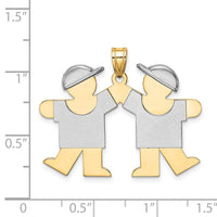 Load image into Gallery viewer, 14k Two-Tone Large Double Boys Engravable Charm
