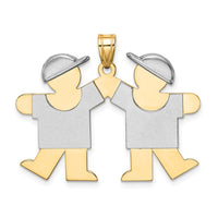 Load image into Gallery viewer, 14k Two-Tone Large Double Boys Engravable Charm
