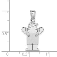 Load image into Gallery viewer, 14k White Gold Small Boy with Hat on Left Engravable Charm

