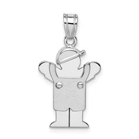 Load image into Gallery viewer, 14k White Gold Small Boy with Hat on Left Engravable Charm
