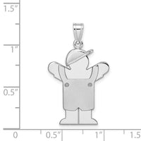 Load image into Gallery viewer, 14k White Gold Medium Boy with Hat on Left Engravable Charm

