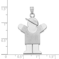 Load image into Gallery viewer, 14k White Gold Large Boy with Hat on Right Engravable Charm
