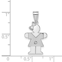 Load image into Gallery viewer, 14k White Gold A Diamond Kid Pendant
