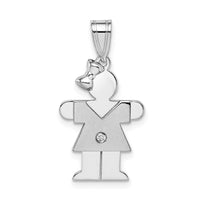 Load image into Gallery viewer, 14k White Gold A Diamond Kid Pendant

