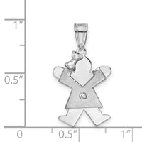 Load image into Gallery viewer, 14k White Gold AA Diamond Kid Pendant
