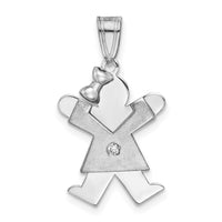 Load image into Gallery viewer, 14k White Gold AA Diamond Kid Pendant
