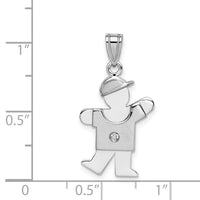 Load image into Gallery viewer, 14k White Gold AA Diamond Kid Pendant
