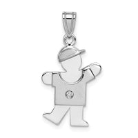 Load image into Gallery viewer, 14k White Gold AA Diamond Kid Pendant
