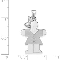 Load image into Gallery viewer, 14k White Gold AAA Diamond Kid Pendant
