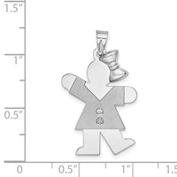 Load image into Gallery viewer, 14k White Gold A Diamond Kid Pendant
