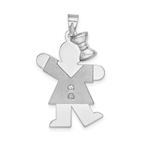 Load image into Gallery viewer, 14k White Gold A Diamond Kid Pendant
