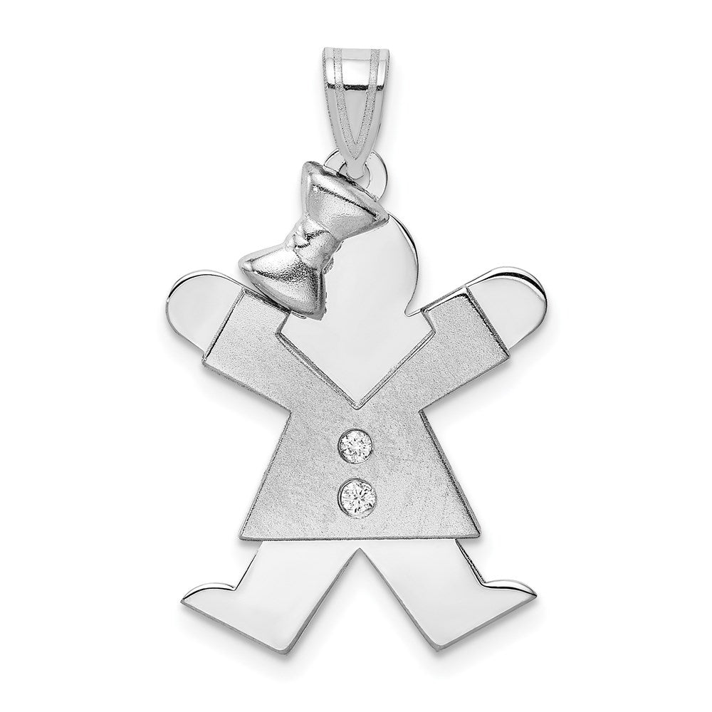 14k White Gold VS Diamond Kid Pendant