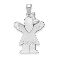Load image into Gallery viewer, 14k White Gold A Diamond Kid Pendant
